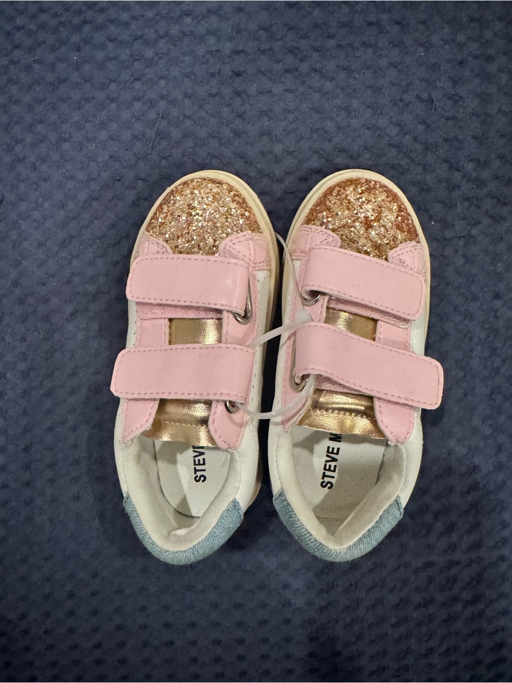 Steve Madden Kids' Pink Glitter Strap Sneakers